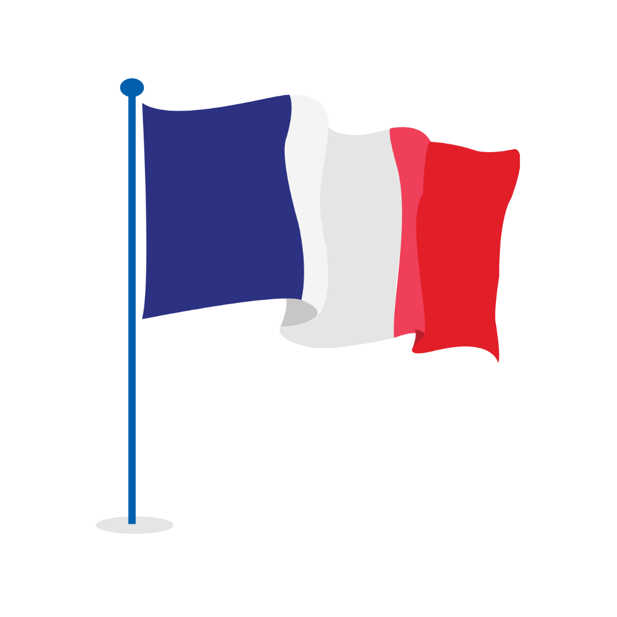 Waving France Flag Vector Template