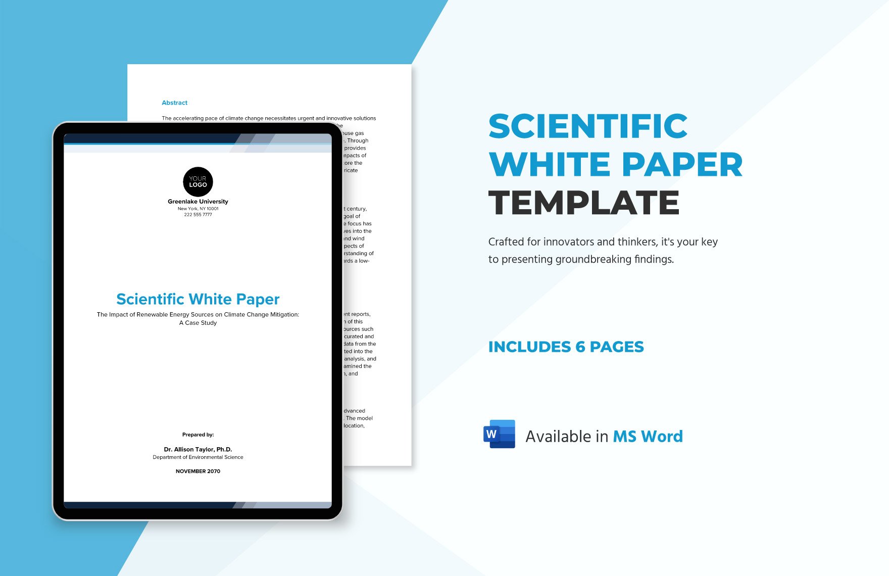 Free Scientific White Paper Template in Word