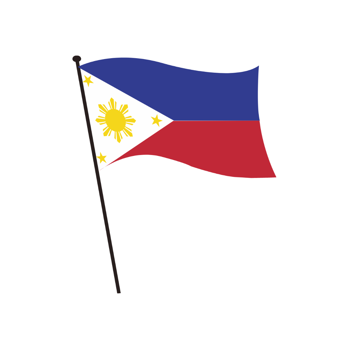 Waving Philippine Flag Vector Template