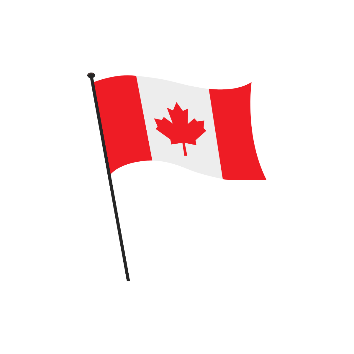 Waving Canada Flag Vector Template