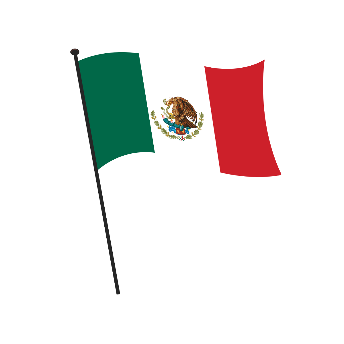 Mexican Waving Flag Vector Template
