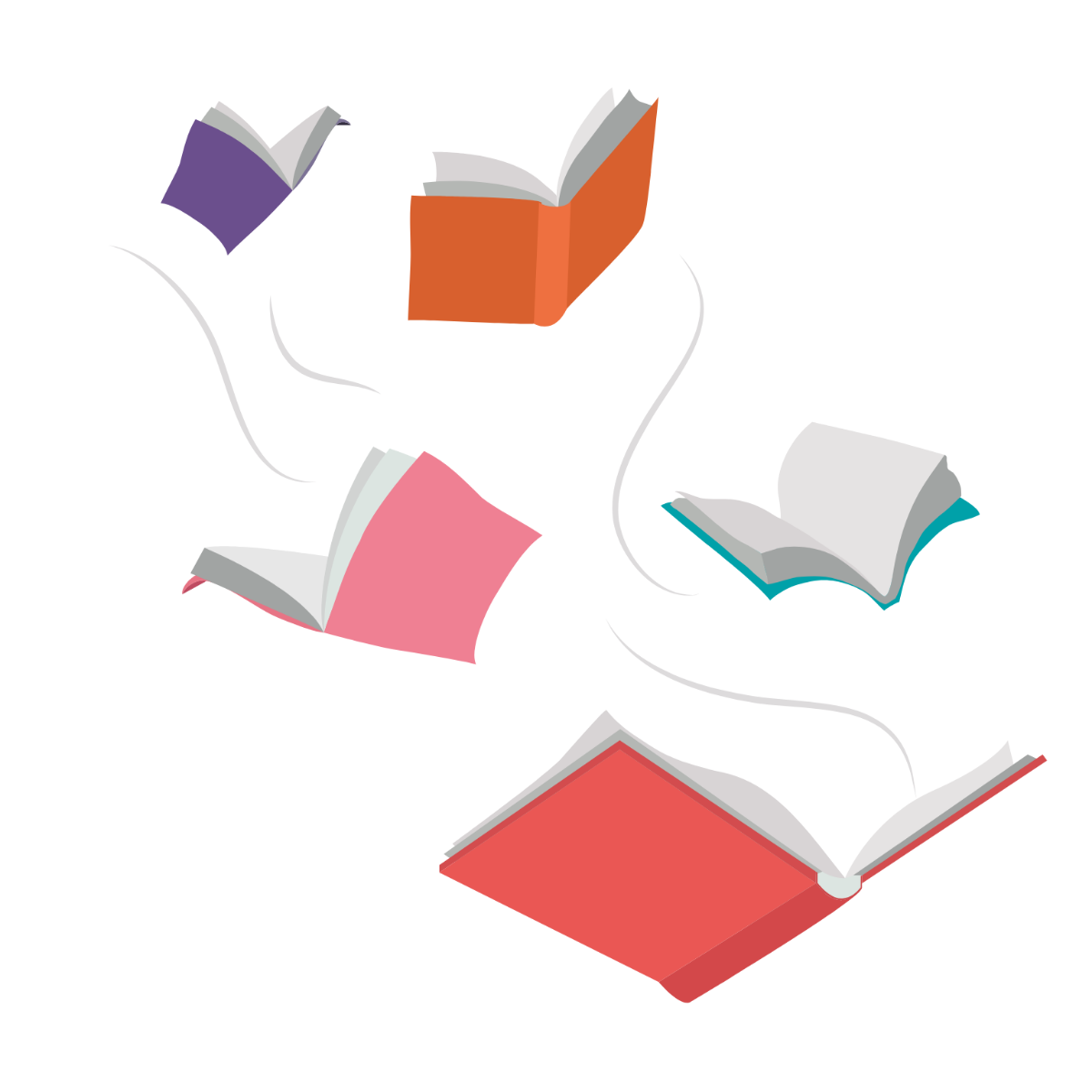 Free Flying Books Vector Template