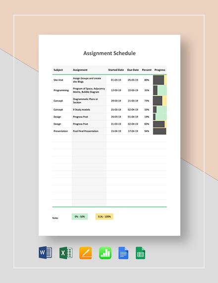 assignment schedule