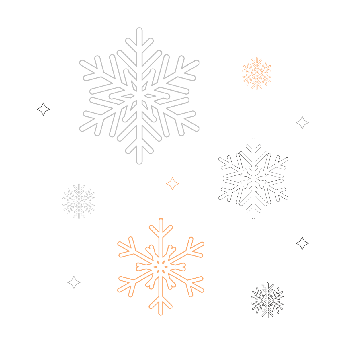 Snowflakes Outline Vector