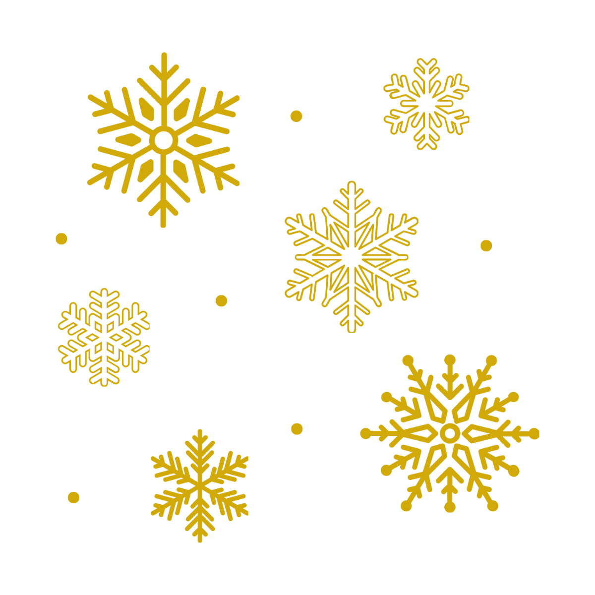Gold Snowflake Vector Template