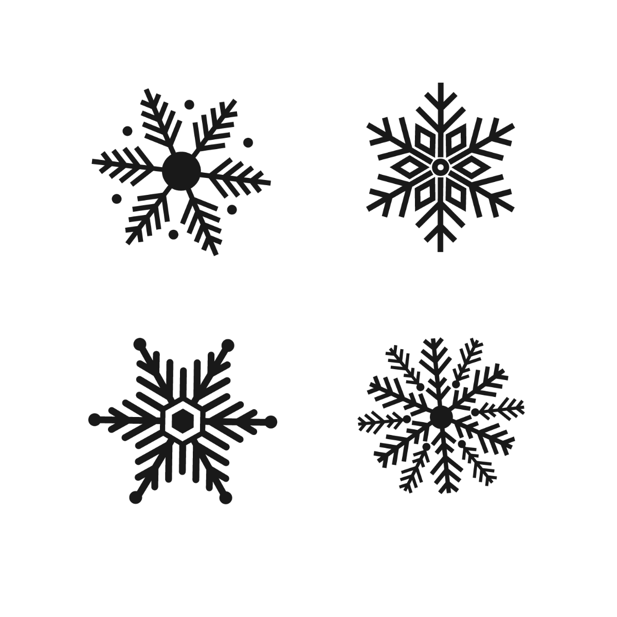 Black Snowflake Vector Template