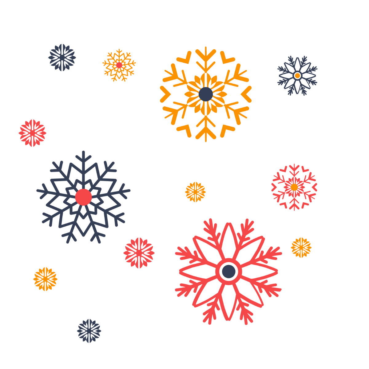Floral Snowflake Vector Template