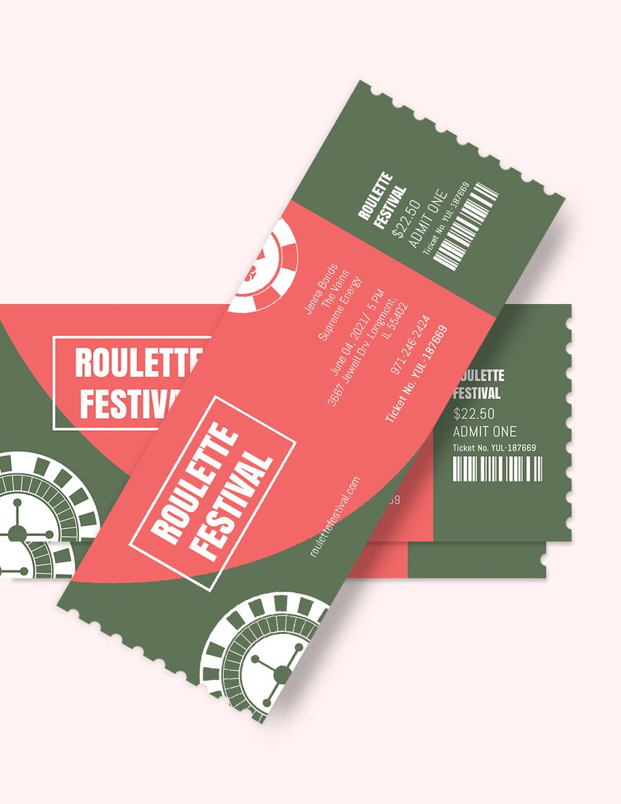 Raffle Festival Ticket Editable