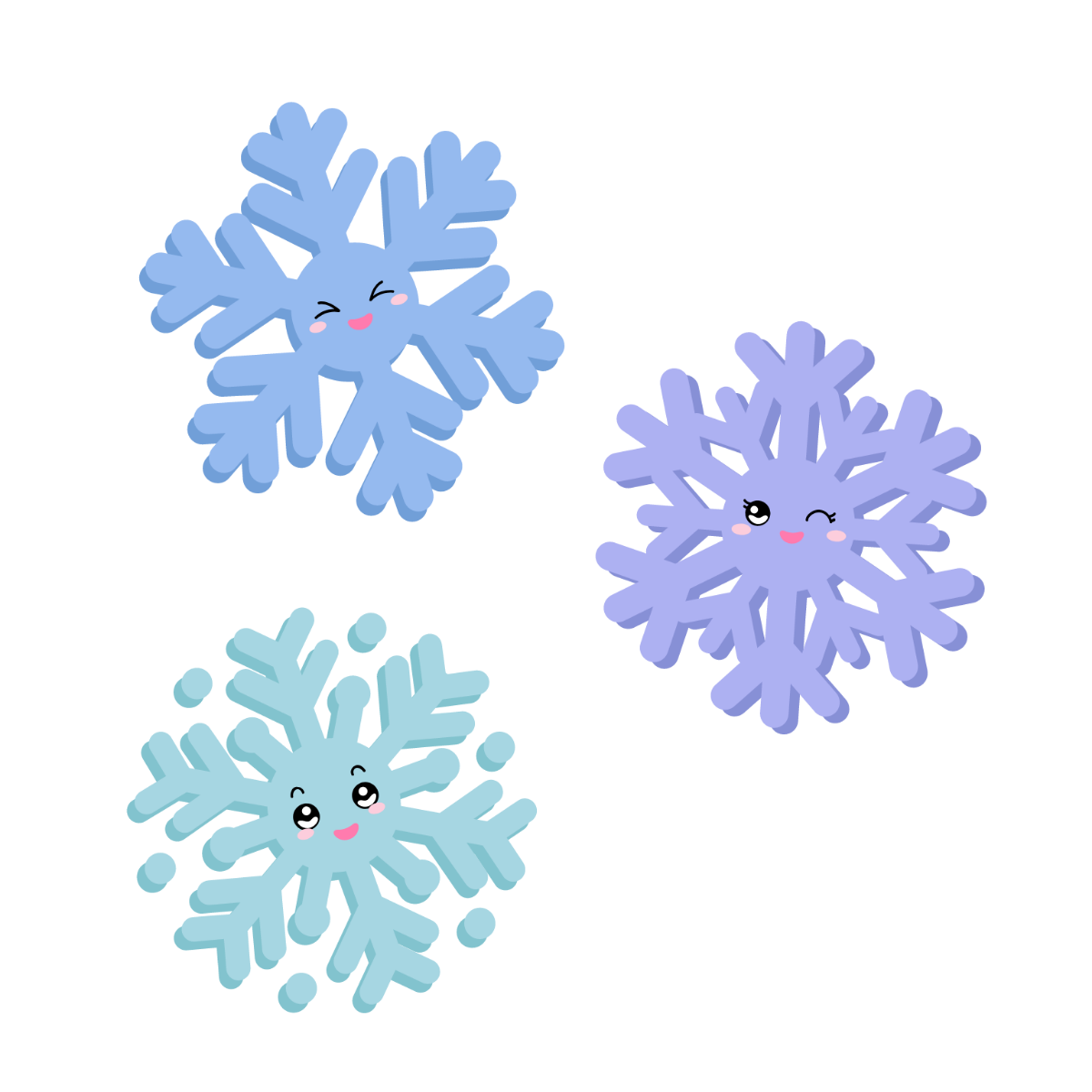 Free Cartoon Snowflake Vector Template