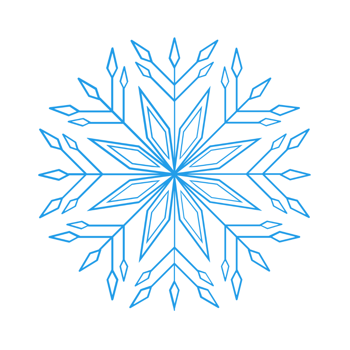 Single Snowflake Vector Template