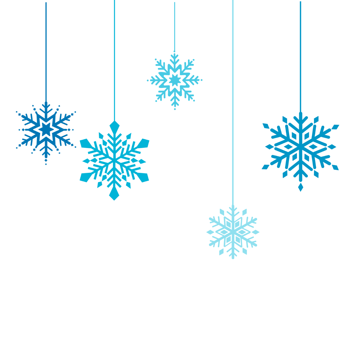 Hanging Snowflake Vector Template