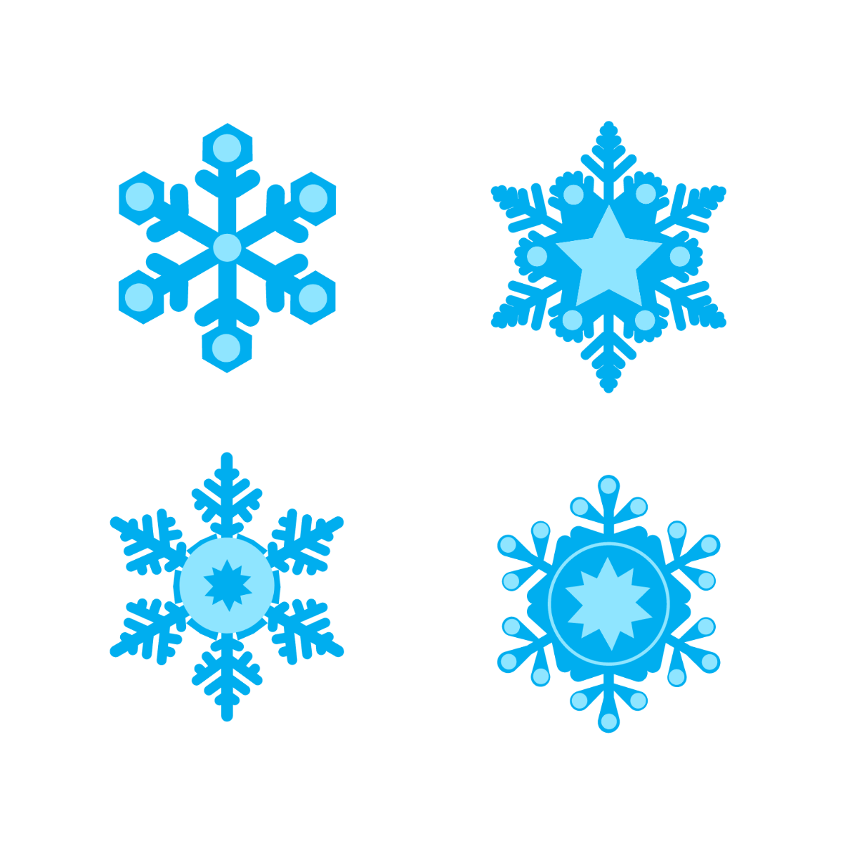 Blue Snowflake Vector Template