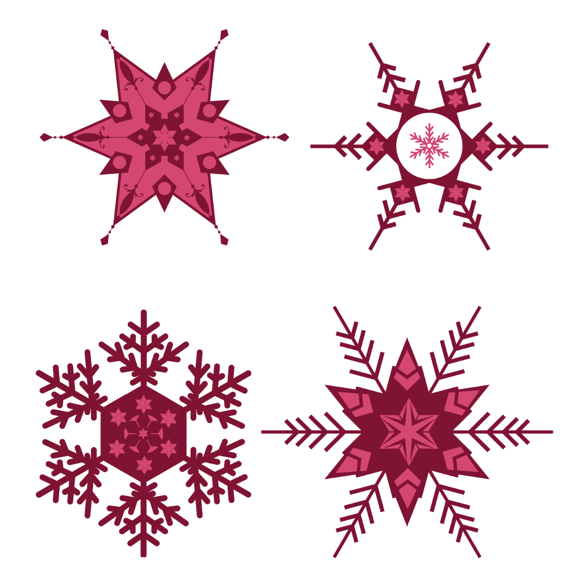 Red Snowflake Vector