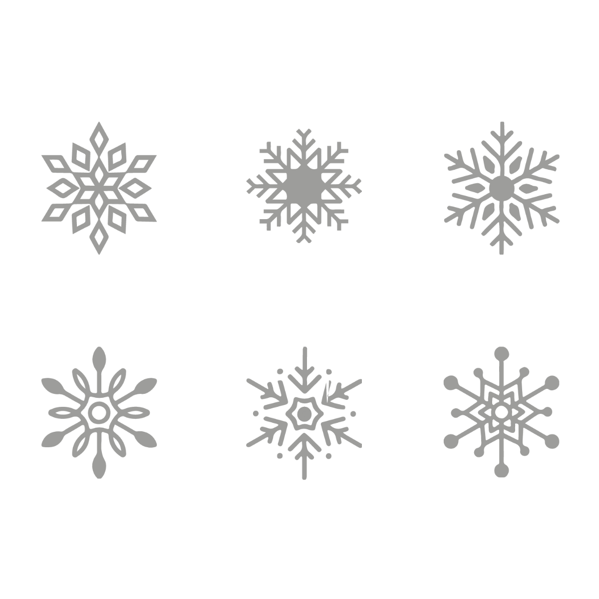 Silver Snowflake Vector Template