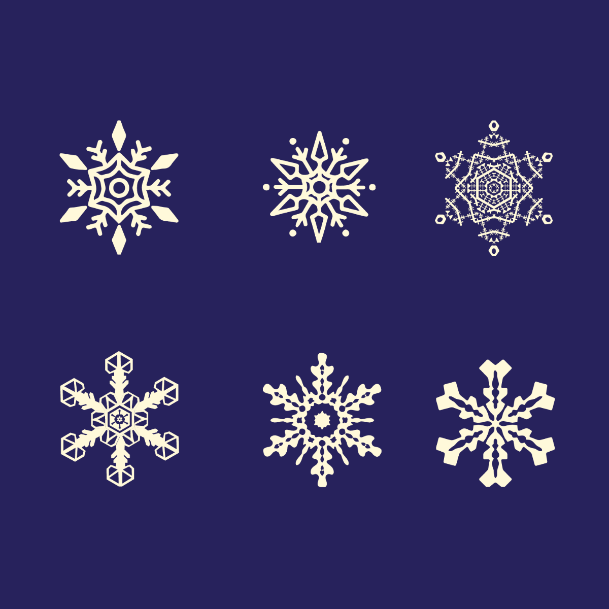 Vintage Snowflake Vector Template