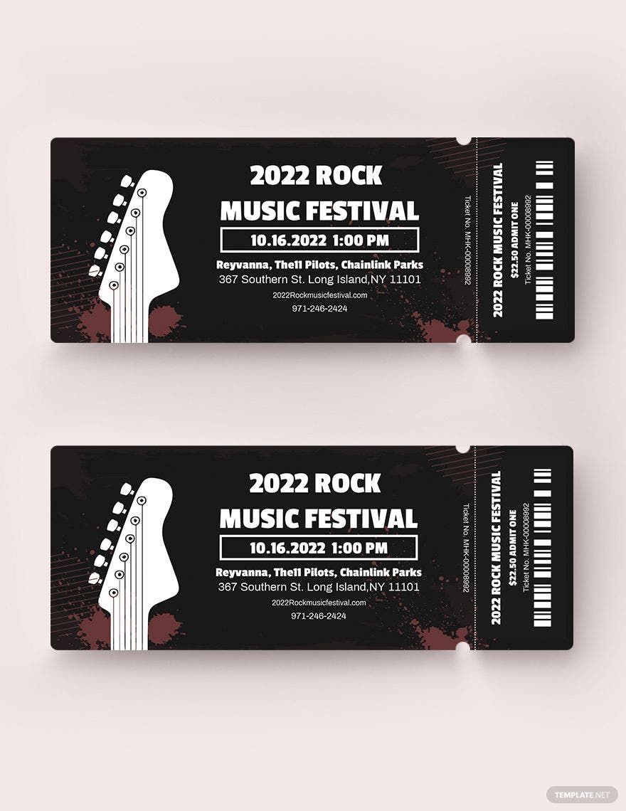 Rock Festival Ticket Template