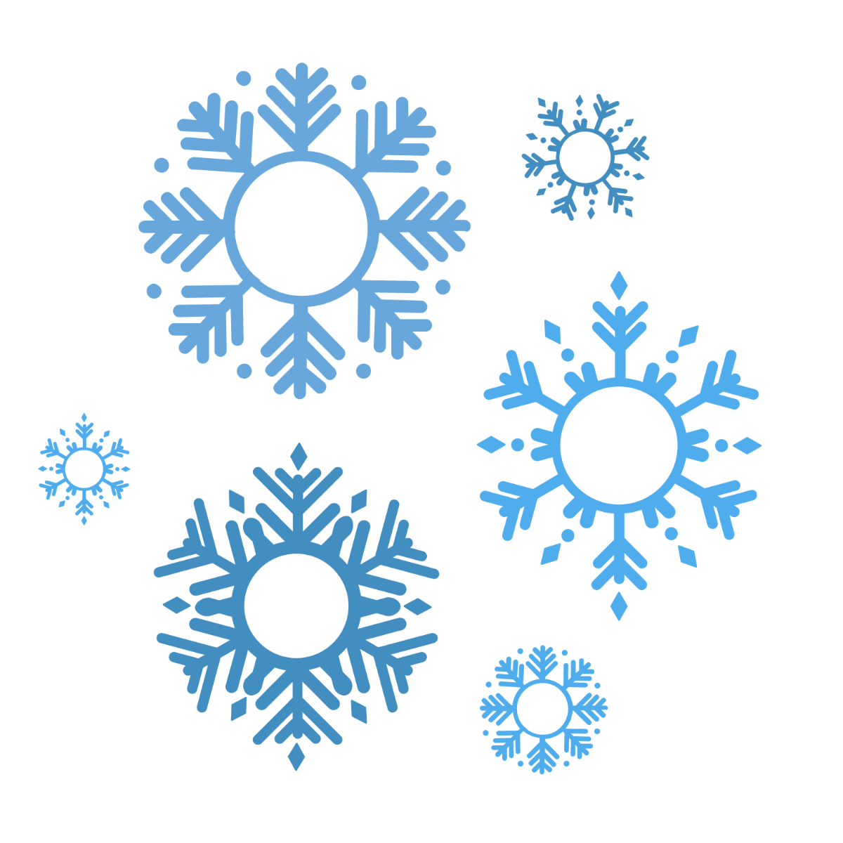 Snowflake Circle Vector Template