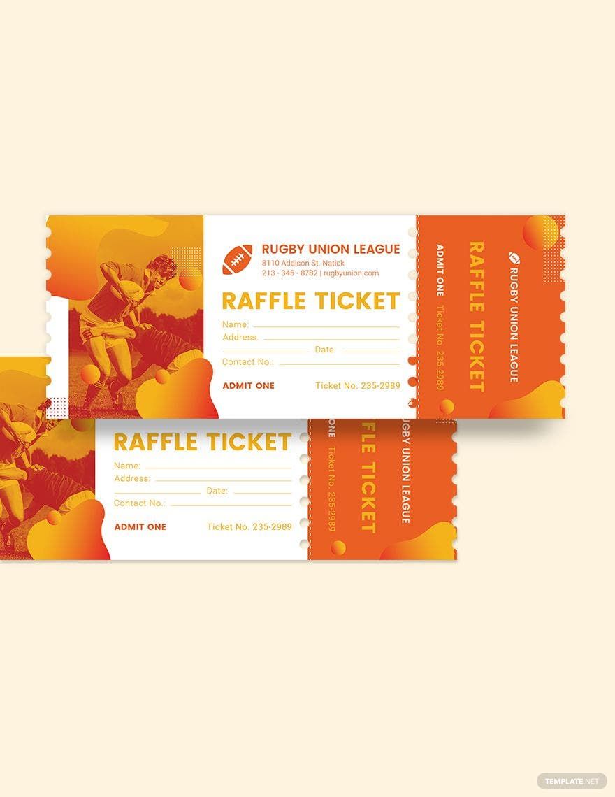 Free Rugby Raffle Ticket Template