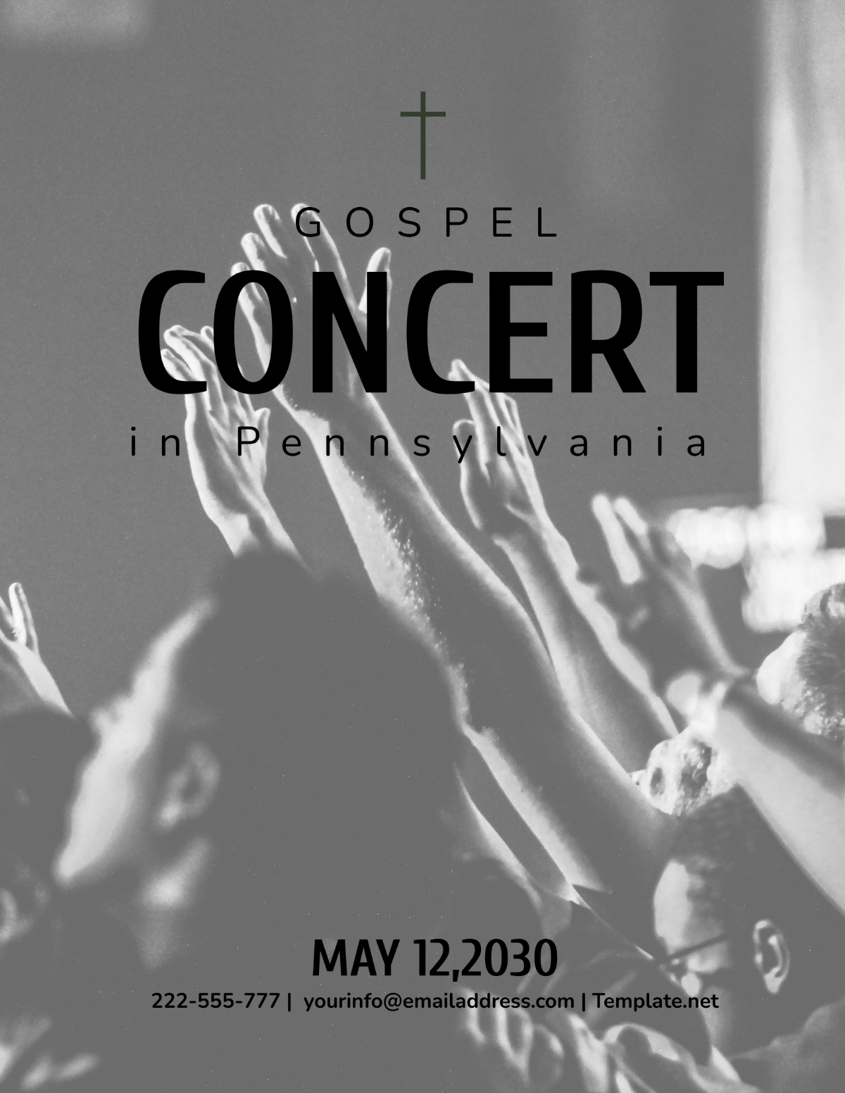 Simple Gospel Concert Flyer Template - Edit Online & Download