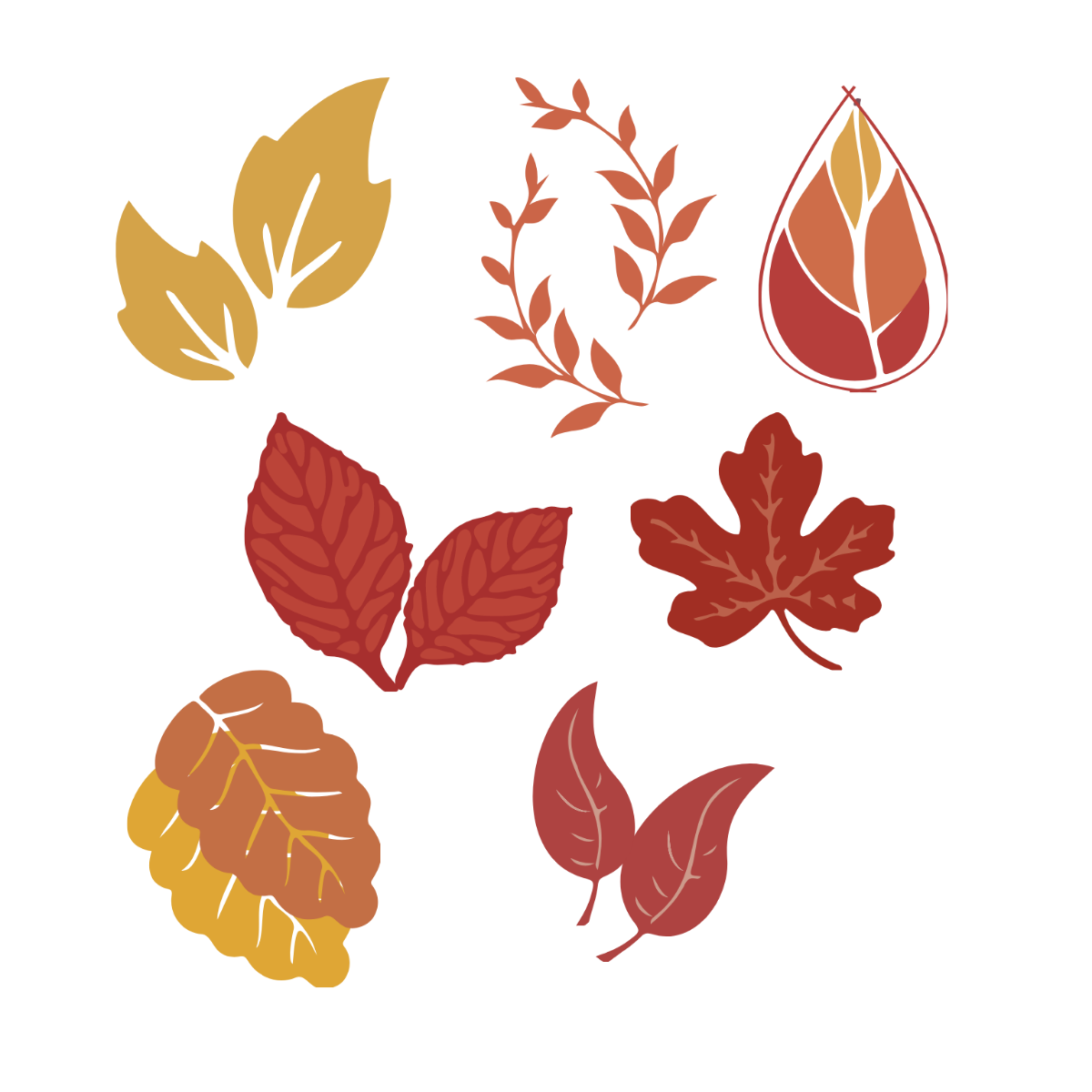 Winter Leaves Vector Template