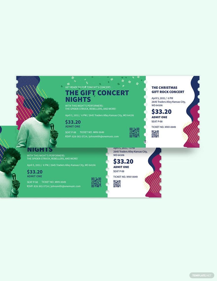 Gift Concert Ticket Template in Word, Google Docs, Illustrator, PSD, Apple Pages, Publisher