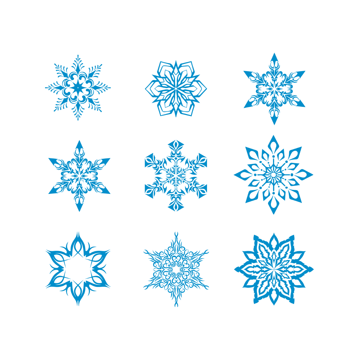 Tribal Snowflake Vector Template