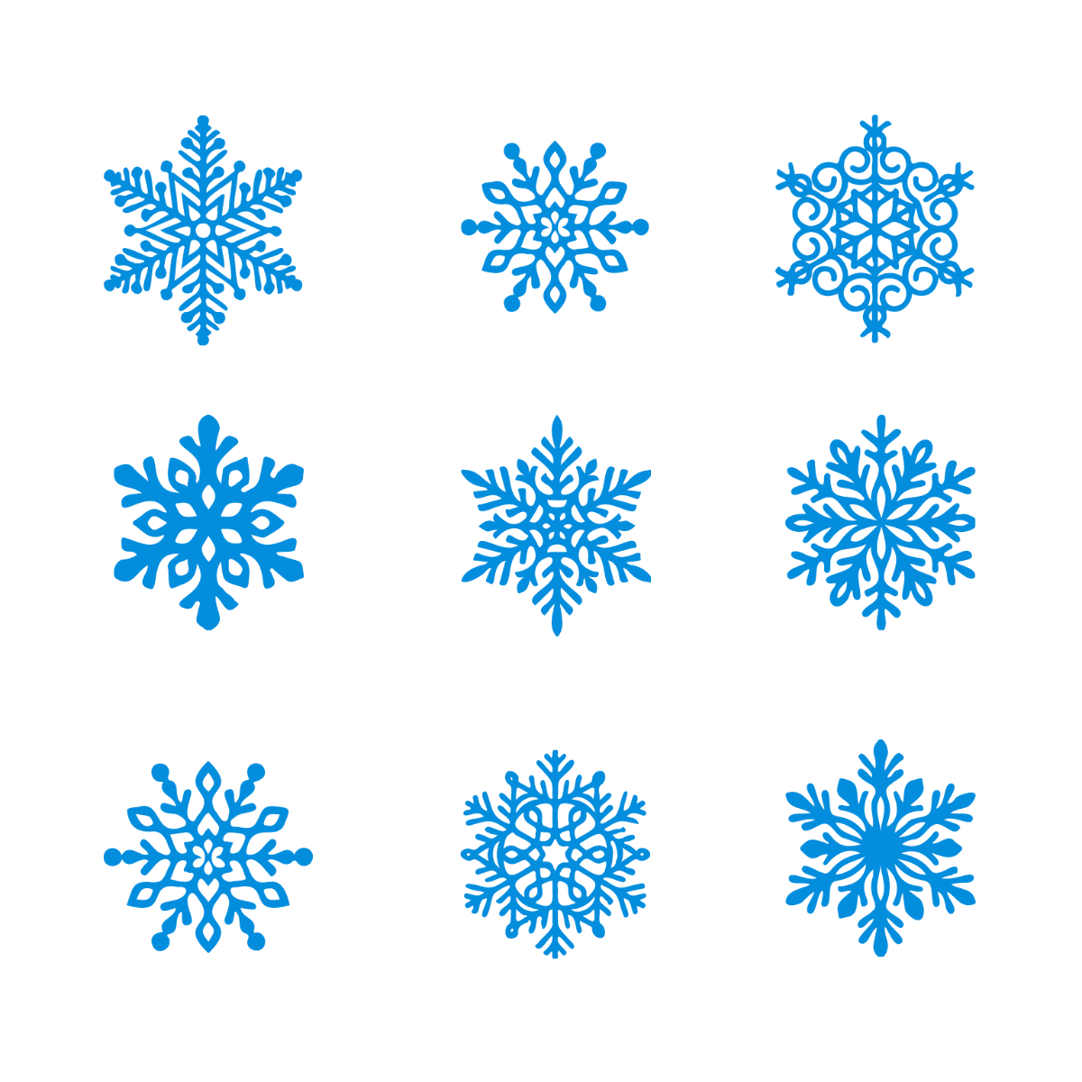 Fancy Snowflakes Vector