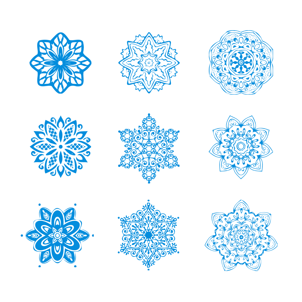 Free Snowflake Mandala Vector Template