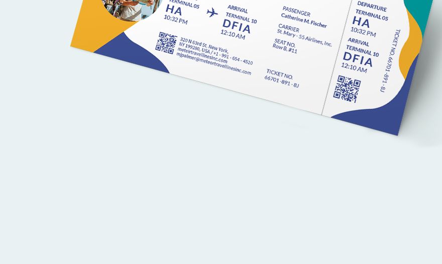 Holiday Travel Ticket Template