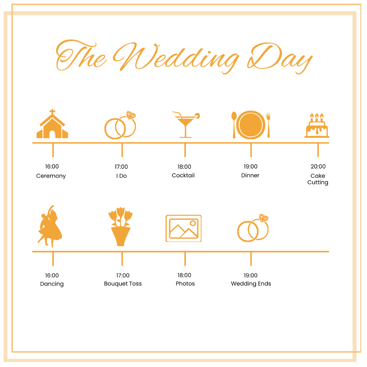 Wedding Timeline Vector Template
