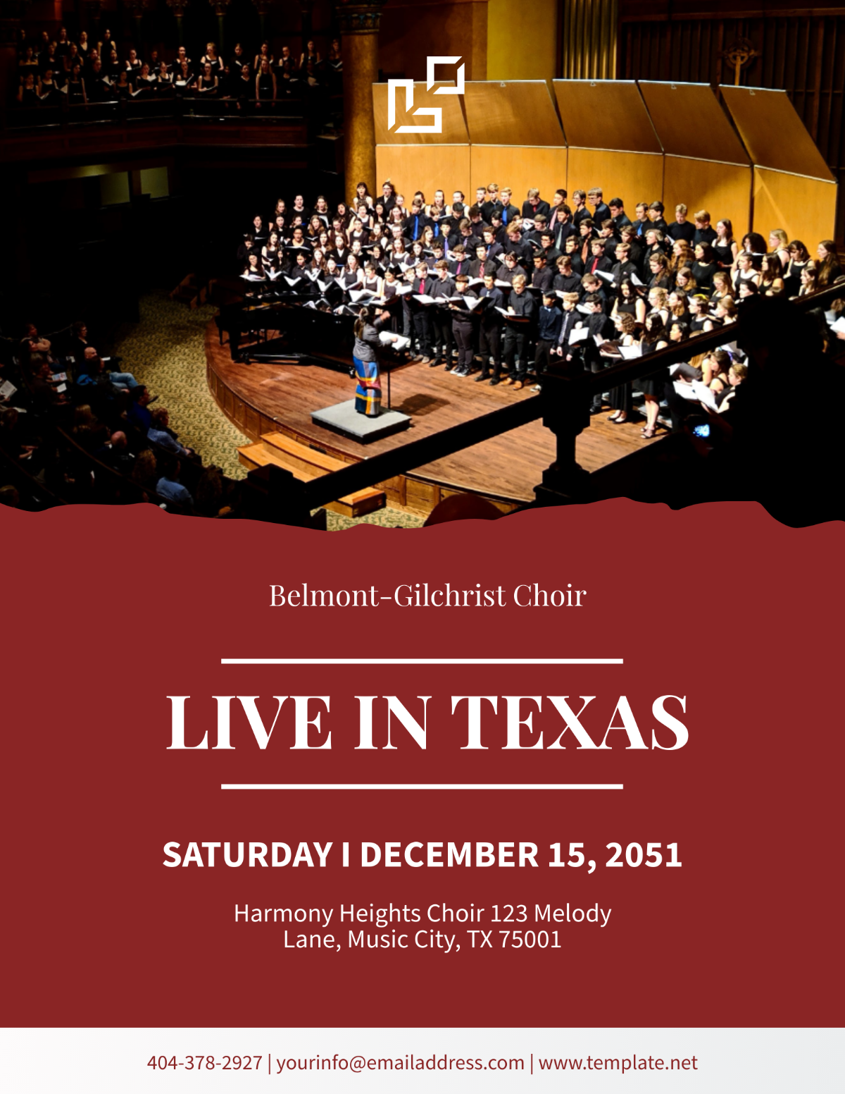 Choir Concert Flyer Design Template - Edit Online & Download