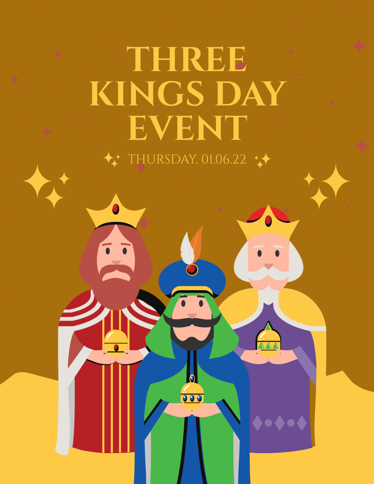 Three Kings Day Event Flyer