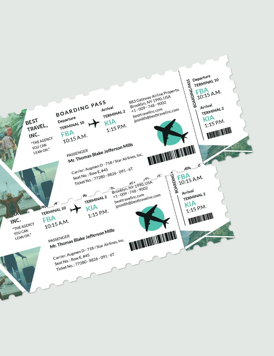 Travel Agency Ticket Editable