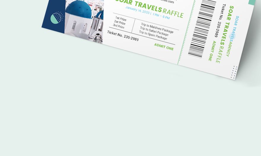 Travel Raffle Ticket Template
