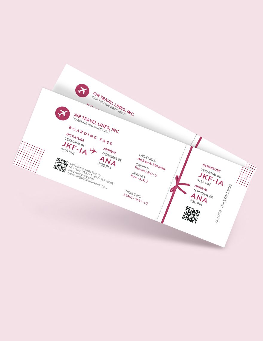 Travel Ticket Gift Template