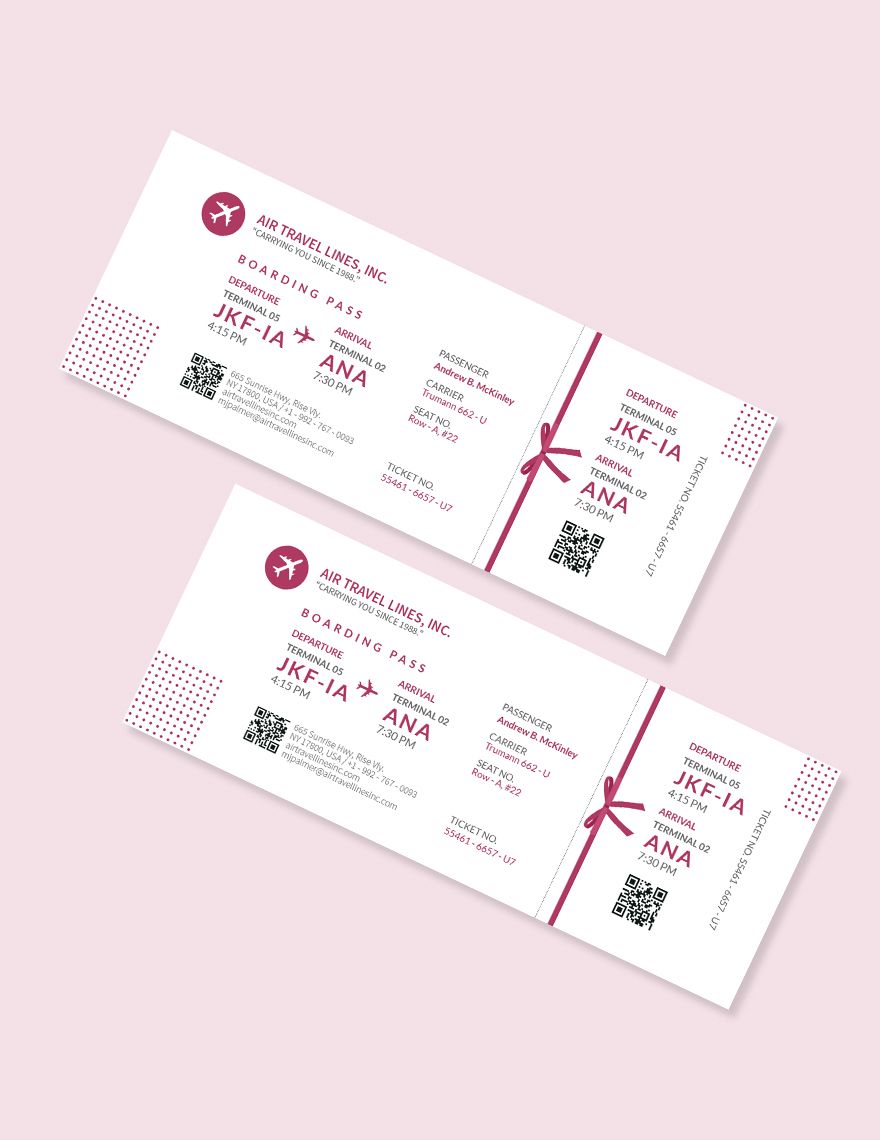 Travel Ticket Gift Template