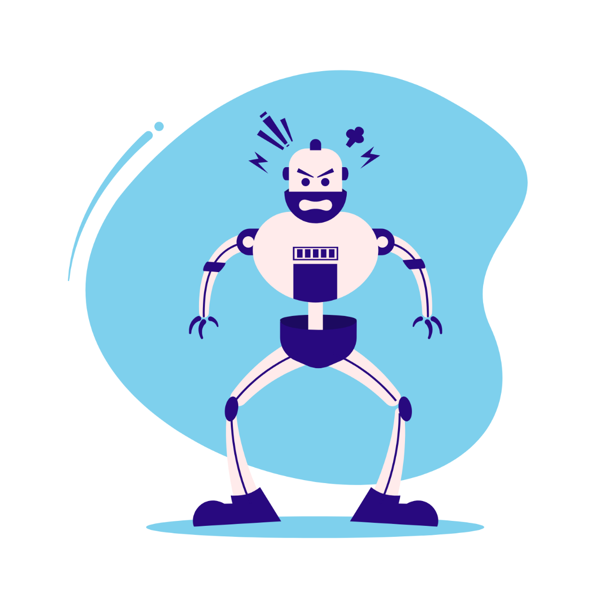 Free Angry Robot Vector Template