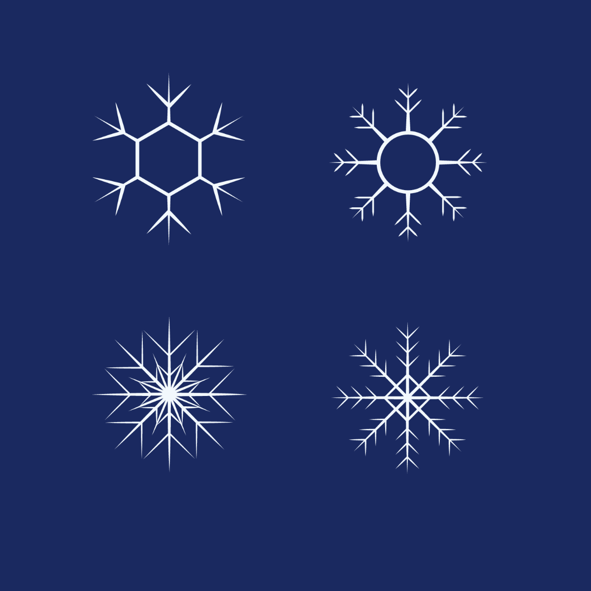 Frozen Snowflakes Vector Template