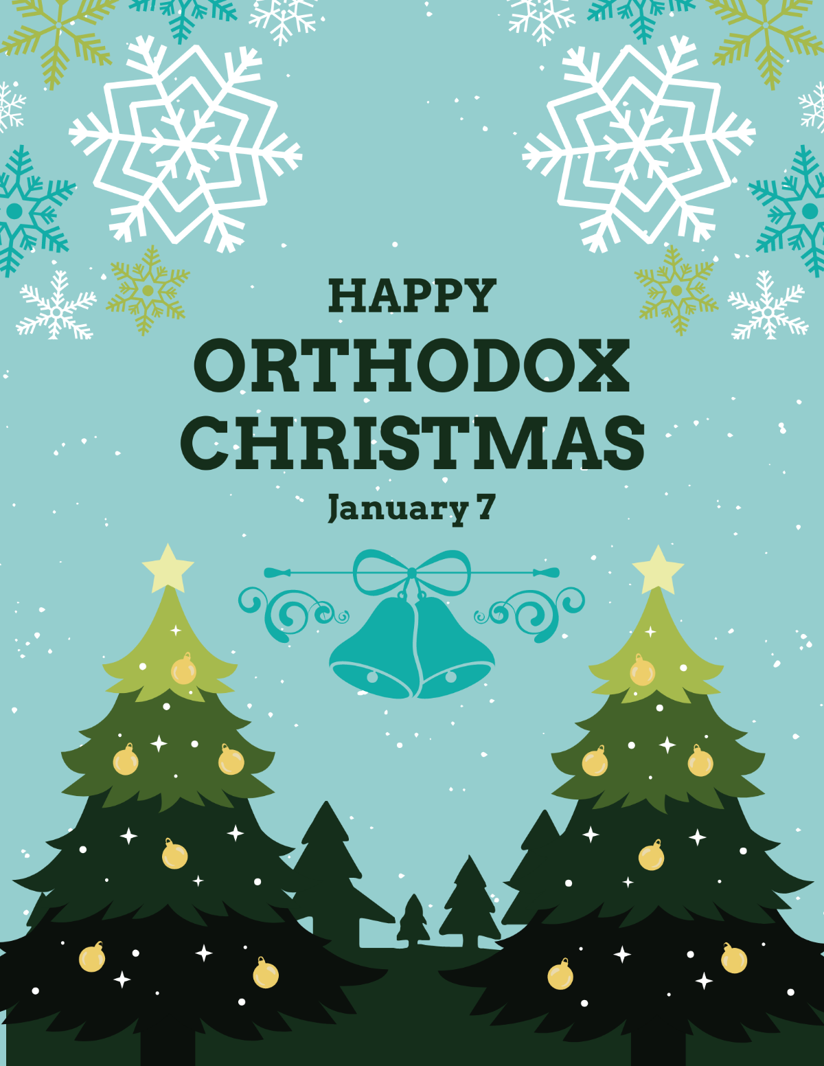 Free Happy Orthodox Christmas Flyer Template