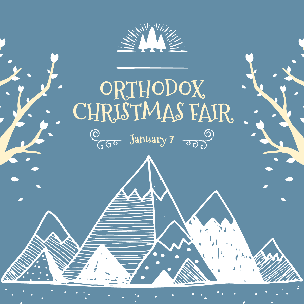 Free Orthodox Christmas Fair Linkedin Post Template