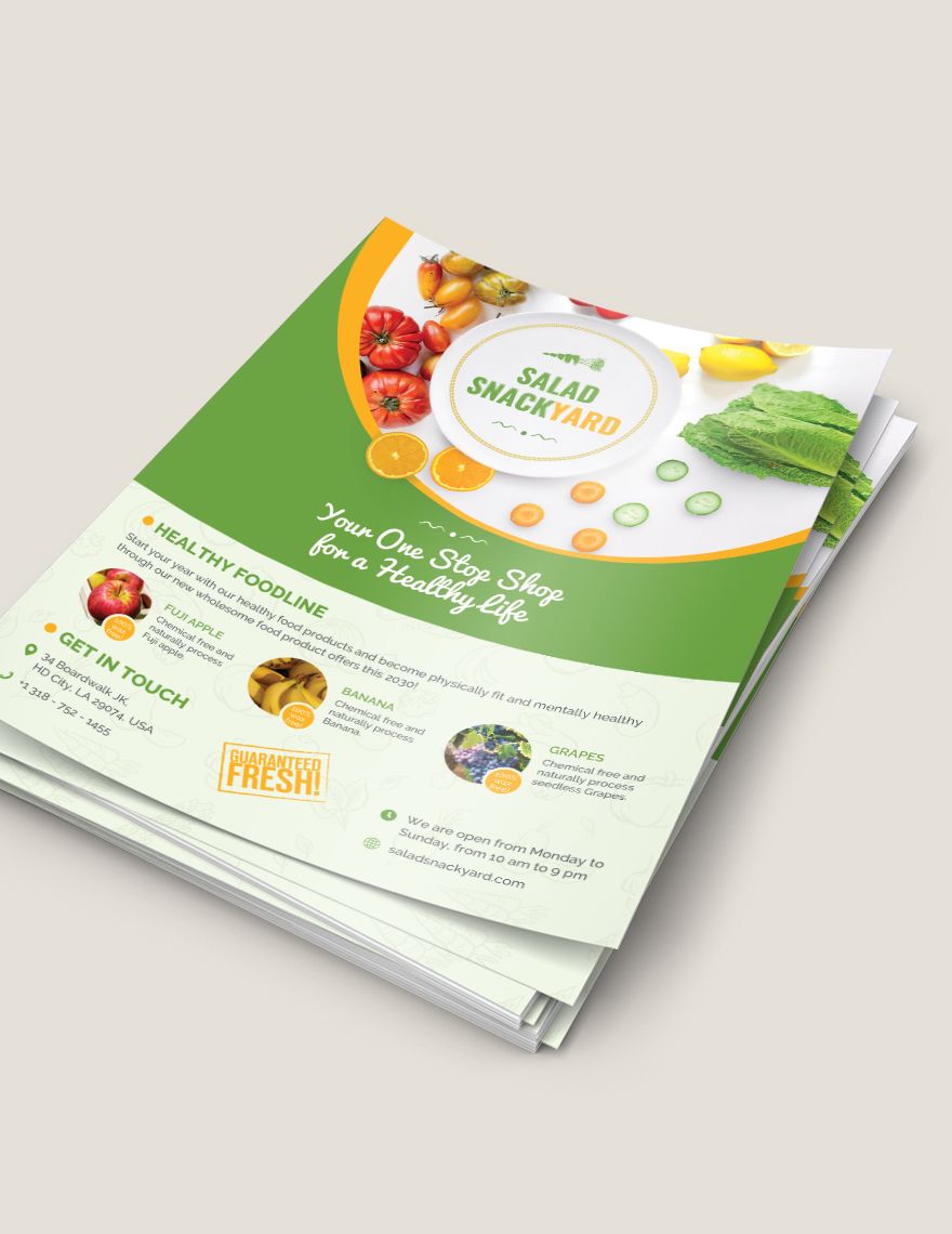 Healthy Food Diet Flyer Editable