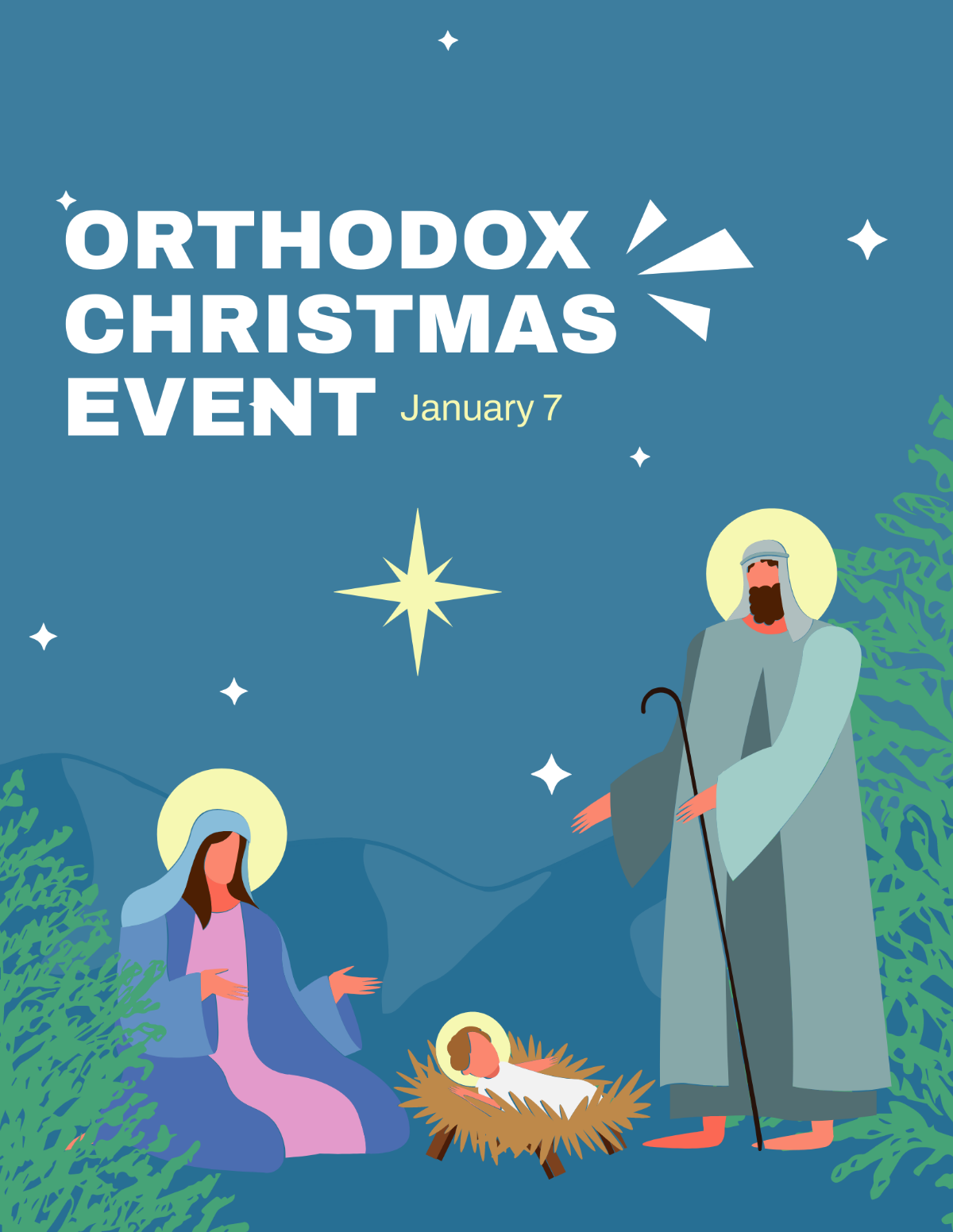 Free Orthodox Christmas Event Flyer Template