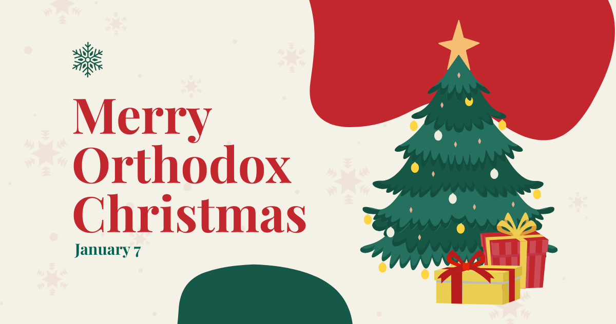 Free Merry Orthodox Christmas Facebook Post Template