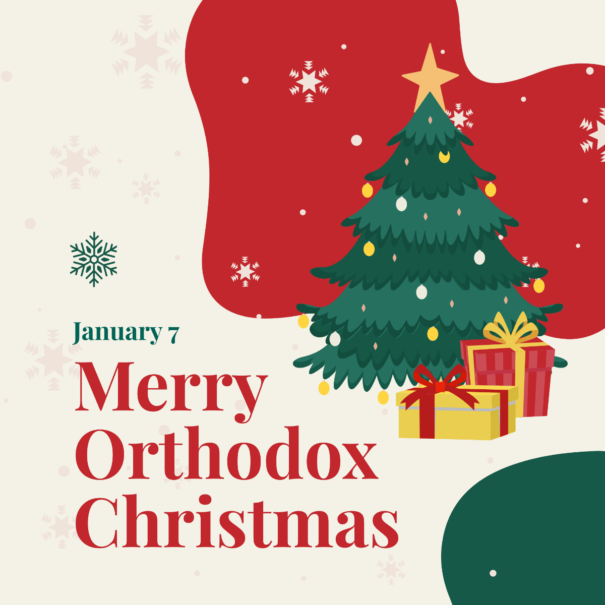 Free Merry Orthodox Christmas Instagram Post Template