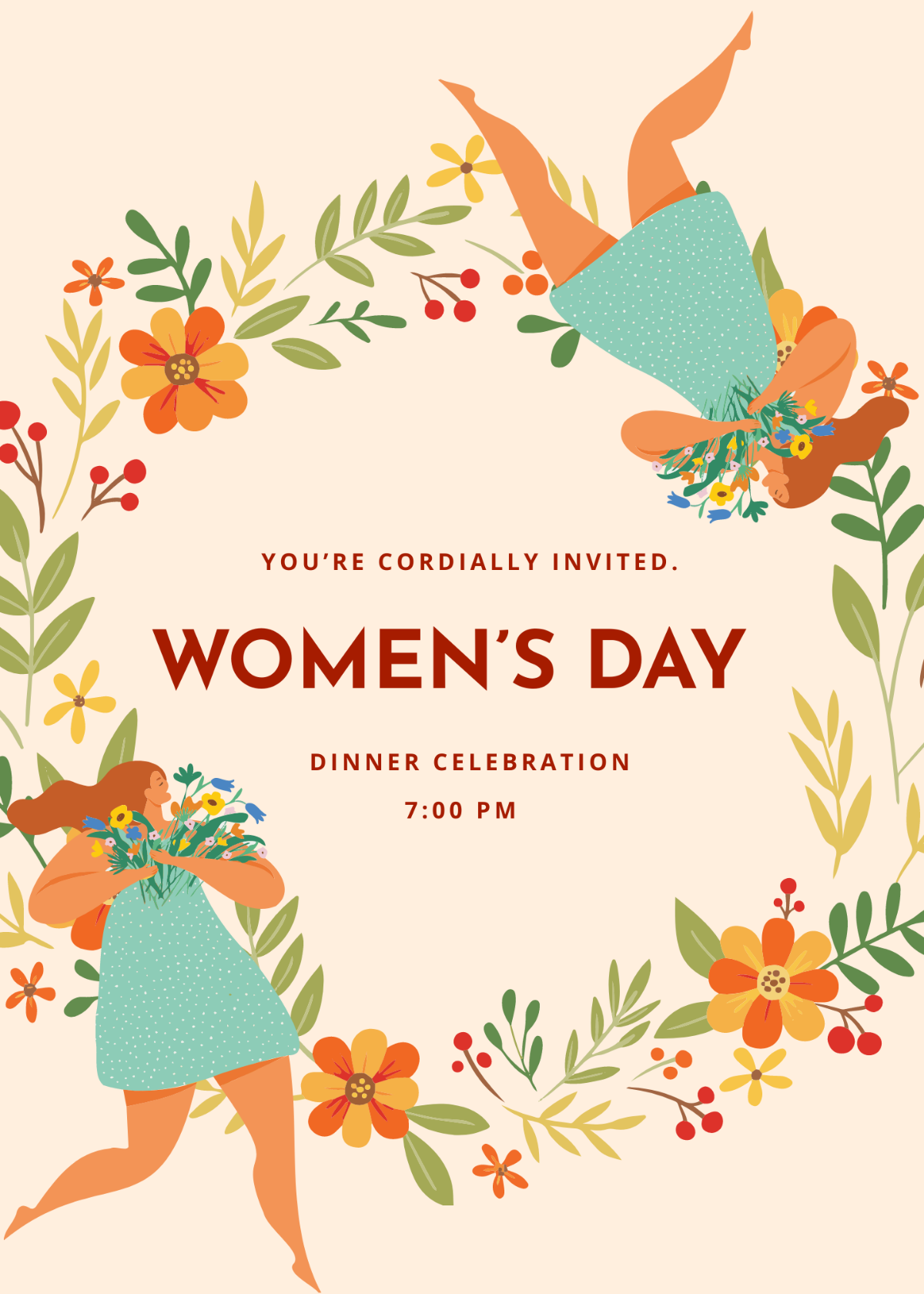 Womens Day Invitation Card Template