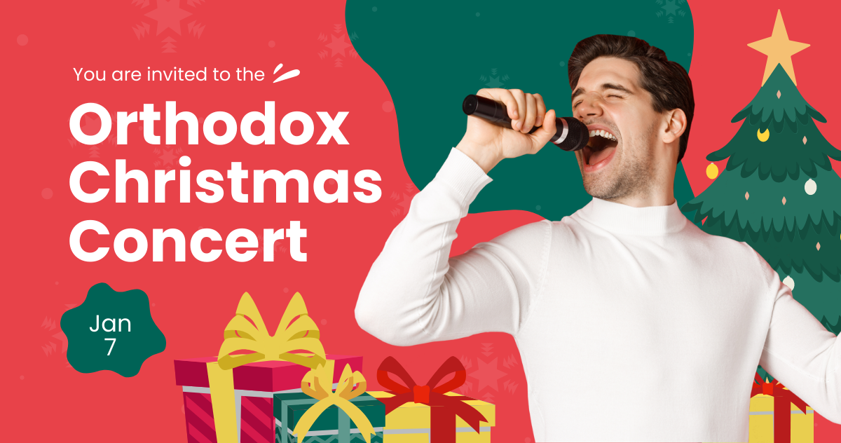 Free Orthodox Christmas Concert Facebook Post Template