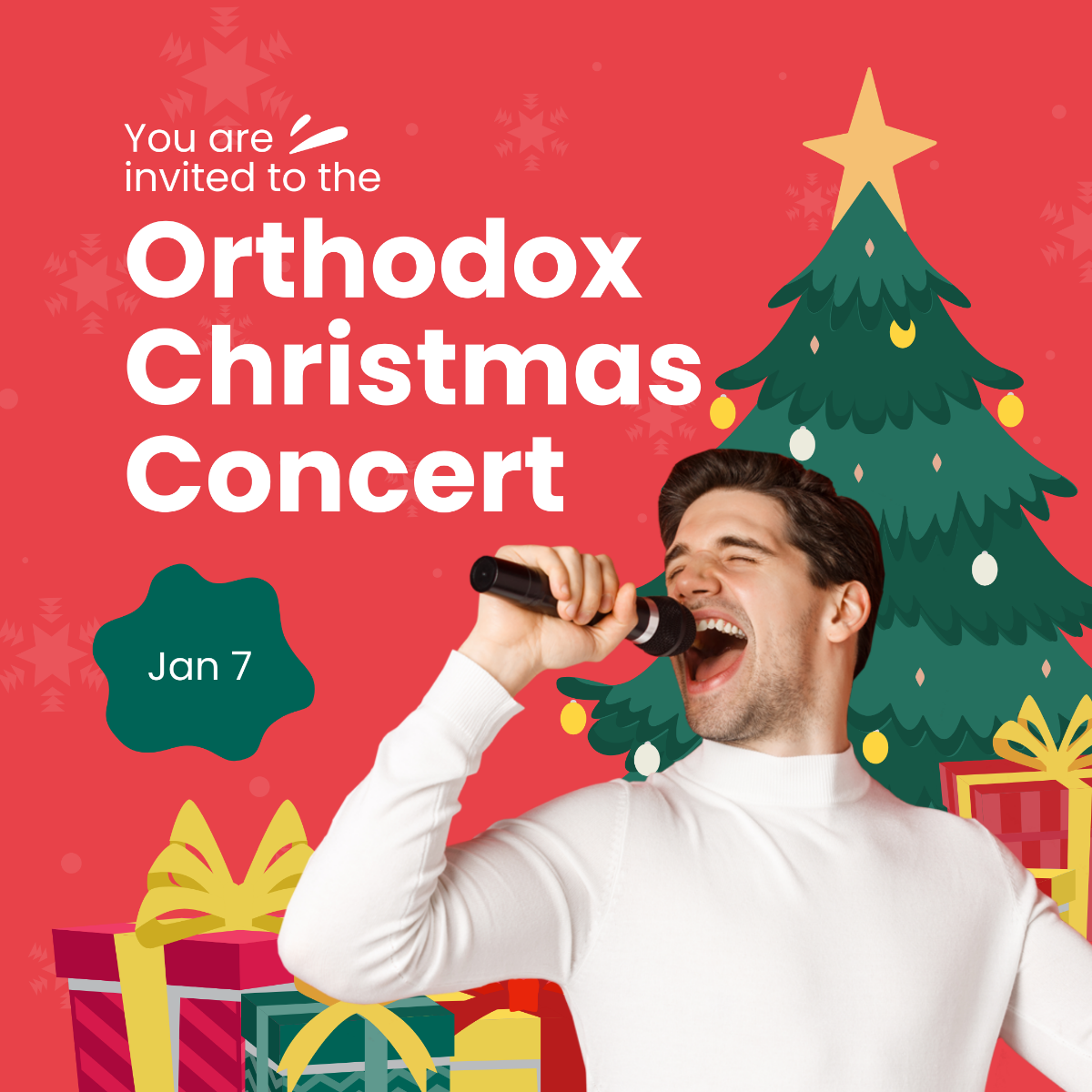 Free Orthodox Christmas Concert Instagram Post Template
