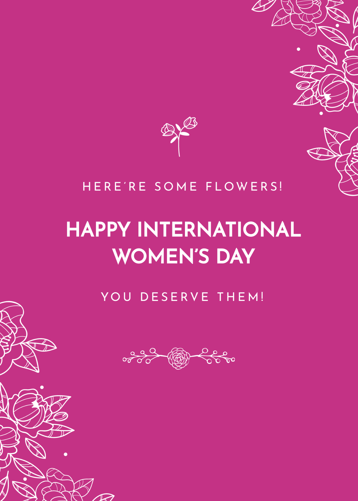 Floral Women's Day Card Template