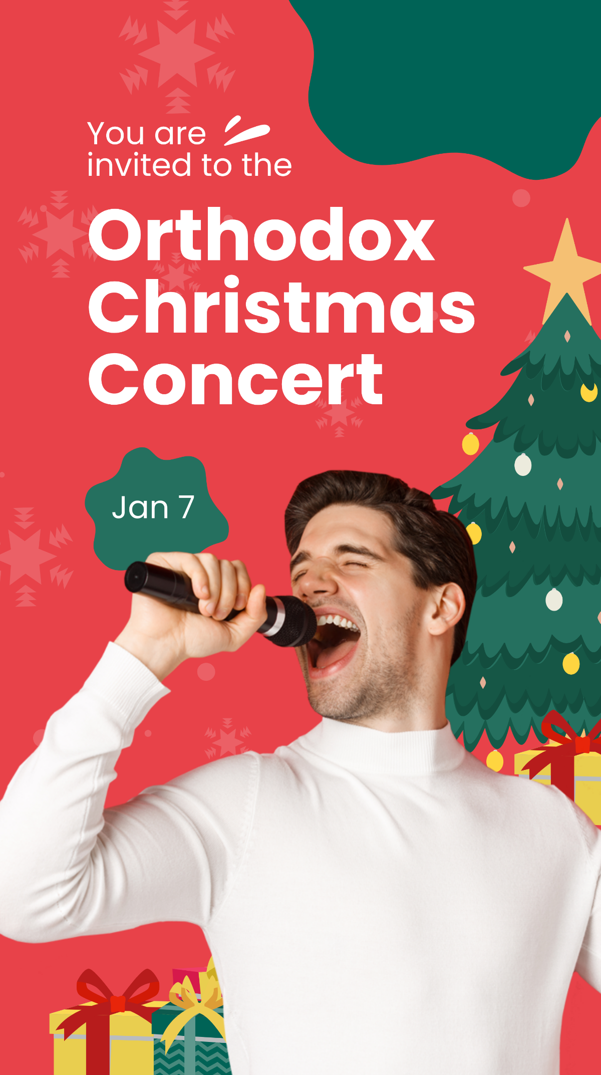 Free Orthodox Christmas Concert Whatsapp Post Template