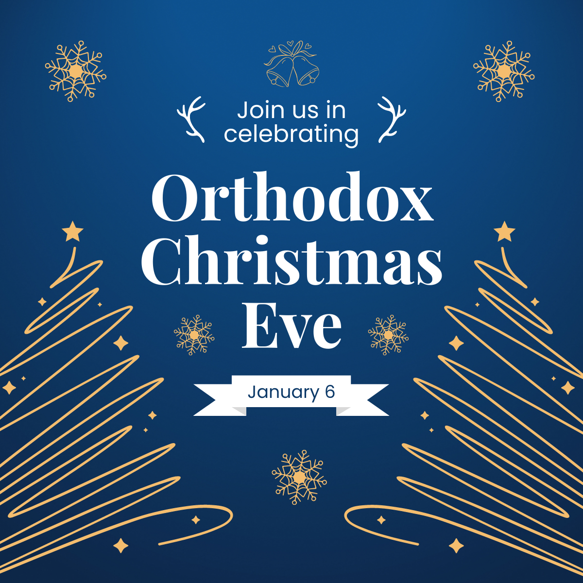 Free Orthodox Christmas Eve Linkedin Post Template